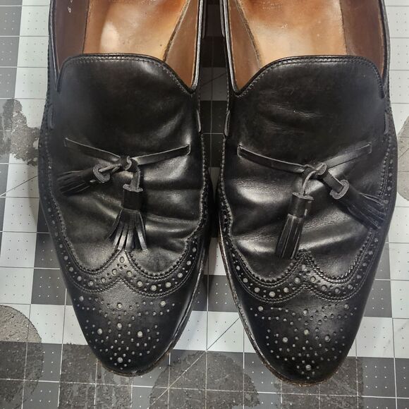 Allen Edmonds Manchester Shoe Size 14 D Black Loafer Wingtip Tassle Dress Work main image 9